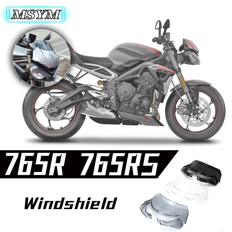 Motorcycle Front Windscreen Windshield Wind Deflector Screen For Triumph Street Triple S660 S 660 765RS R 765RS 765R 2020–2022