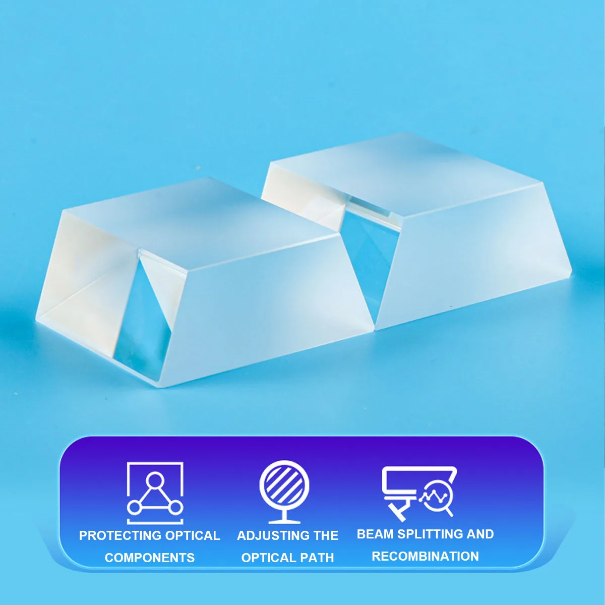 45° Trapezoidal Prisms Optical Glass K9 Optical Components Irregular Prisms Screen-Printed Coated Prisms for Physics Experiment