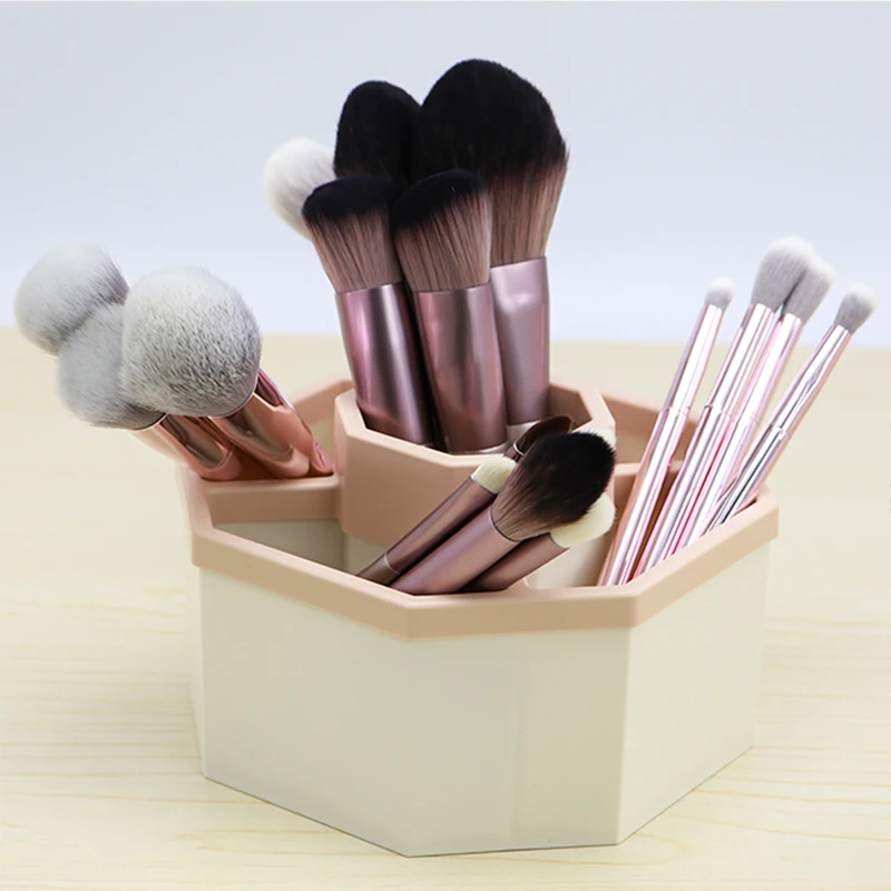 360° Rotary Pen Holder Office Pencil Storage Box Large Capacity School Stationery Desktop Makeup Brush Organizer