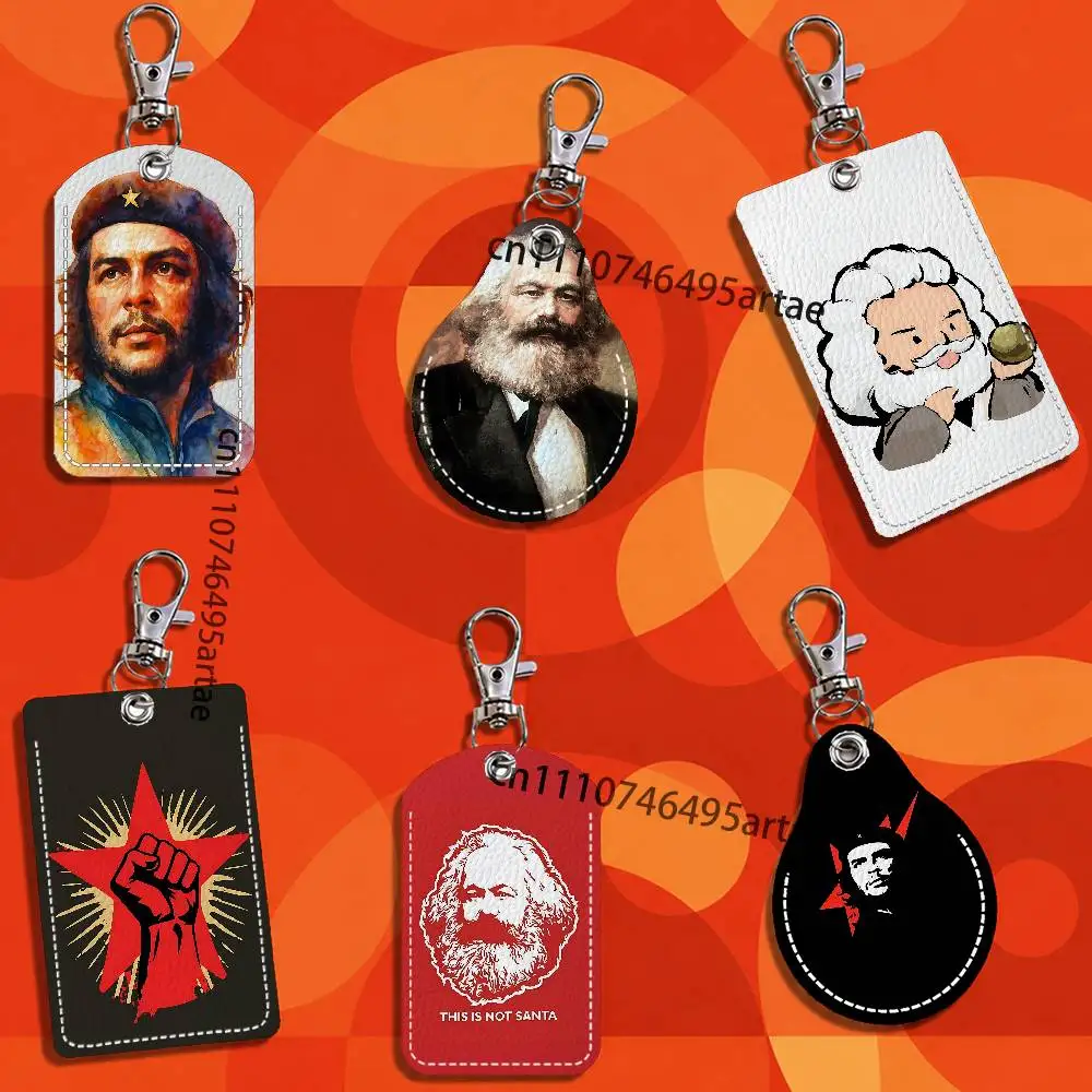 Che Guevara Karl Marx Card Keychain Fashion Pendant Bag ID Door Card Case Bus Card Cute Adult Scratch Resistant