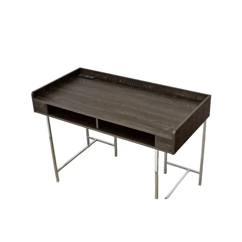 مكتب كمبيوتر USB معاصر مع مساحة تخزين للأدراج - هيكل من الخشب والفولاذ للمكتب المنزلي #2