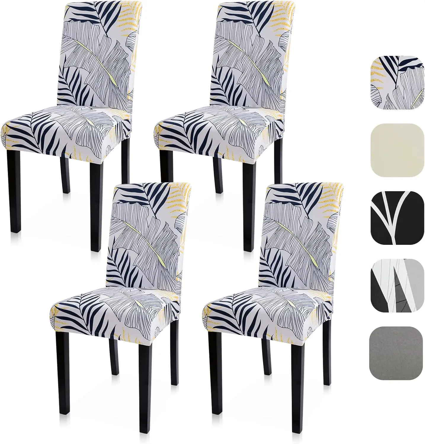 

Dining Room Chair Covers Set Of 4, Stretch Spandex Kitchen Chair Covers, Removable Parsons Chair Protectors For Home