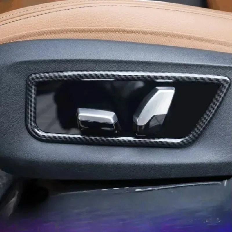 For BMW 5 Series G30 2018-2023 ABS Carbon Fiber Car Seat Decoration Frame Cover Trim Interior Car Accessories