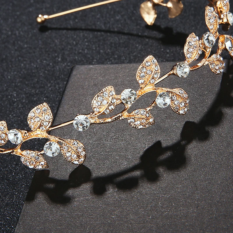 Einfache Kristall Damen Haarbänder Mode Legierung Mori Prinzessin Stirnband Kopfschmuck Party Urlaub Schmuck Haarschmuck Tiara – Detail 16