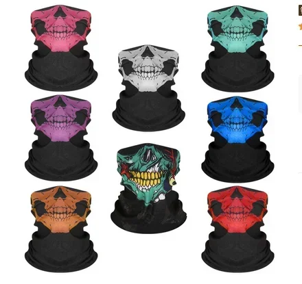 

2024 Cycling Face Mask Skull Clown Halloween Scarf Warm Headband Breathable Running Outdoor Sports Face Cover Neck Tube Bandana