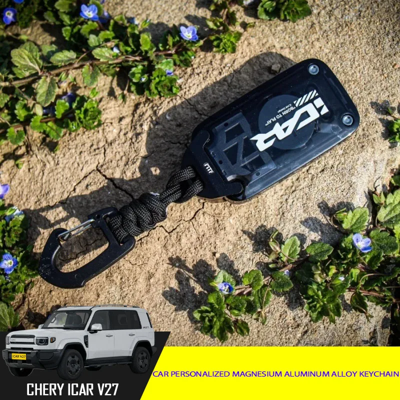 Fit for Chery ICAR V27 2026 Car Personalized Magnesium Aluminum Alloy Keychain Automotive Decorative Protection Accessories