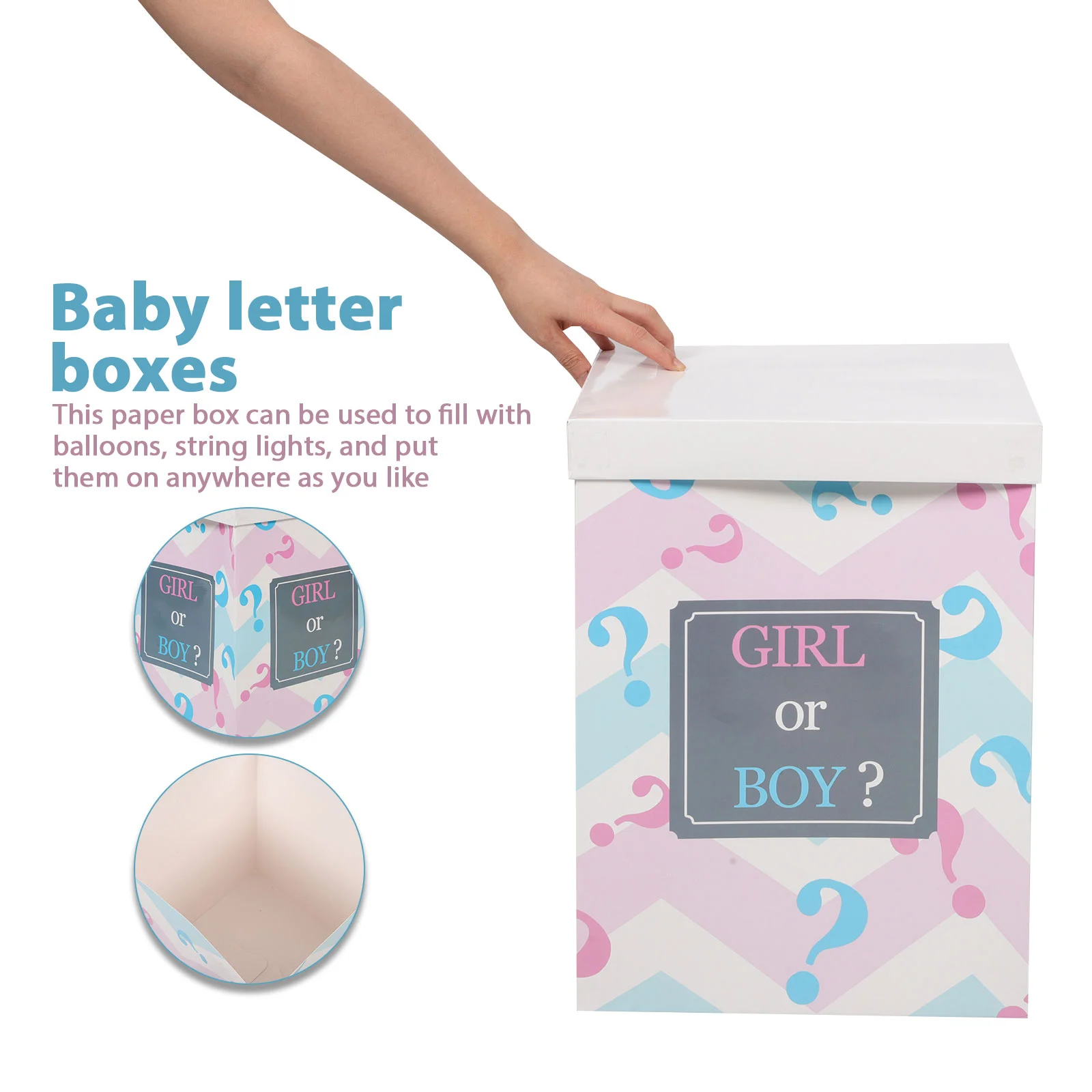 Boy or Girl Gender Reveal Party Supplies Box Baby Shower Decorations Cake Blocks