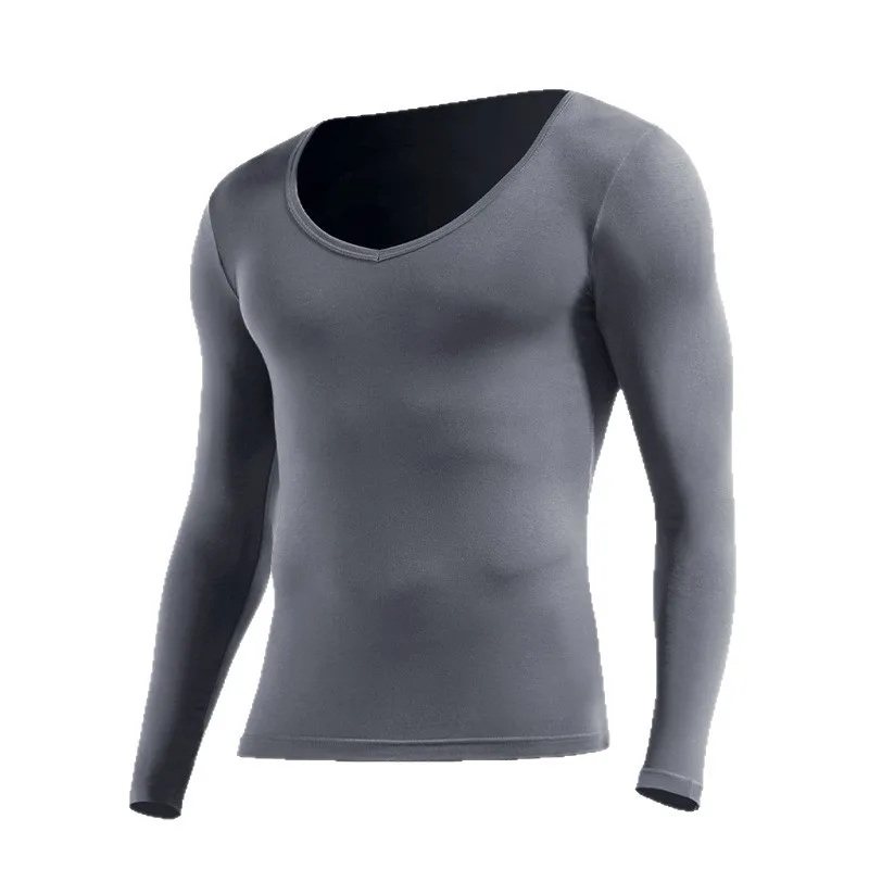 

Men Thermal Underwear Low-Neck Large-Neck V-Neck Autumn Bottoming Shirt Thin Slim Fit Top Long Lohns Thermo Undershirt