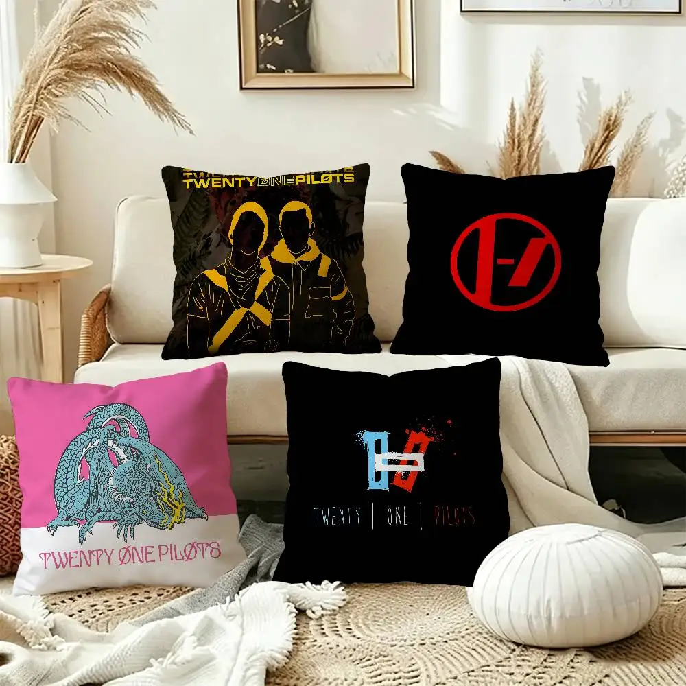 Popular T-Twenty One Pilots Band Cushion Cover Pillowcase Upholstery Sofa Throw Pillow Home Decor Pillowcas