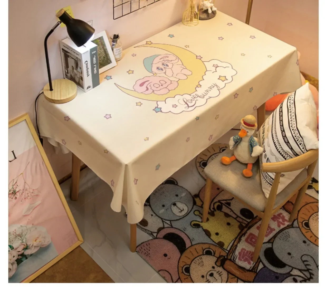 Sanrio Cinnamoroll cartoon Tablecloth children room waterproof book tablecloth home living rectangular table linen birthday part