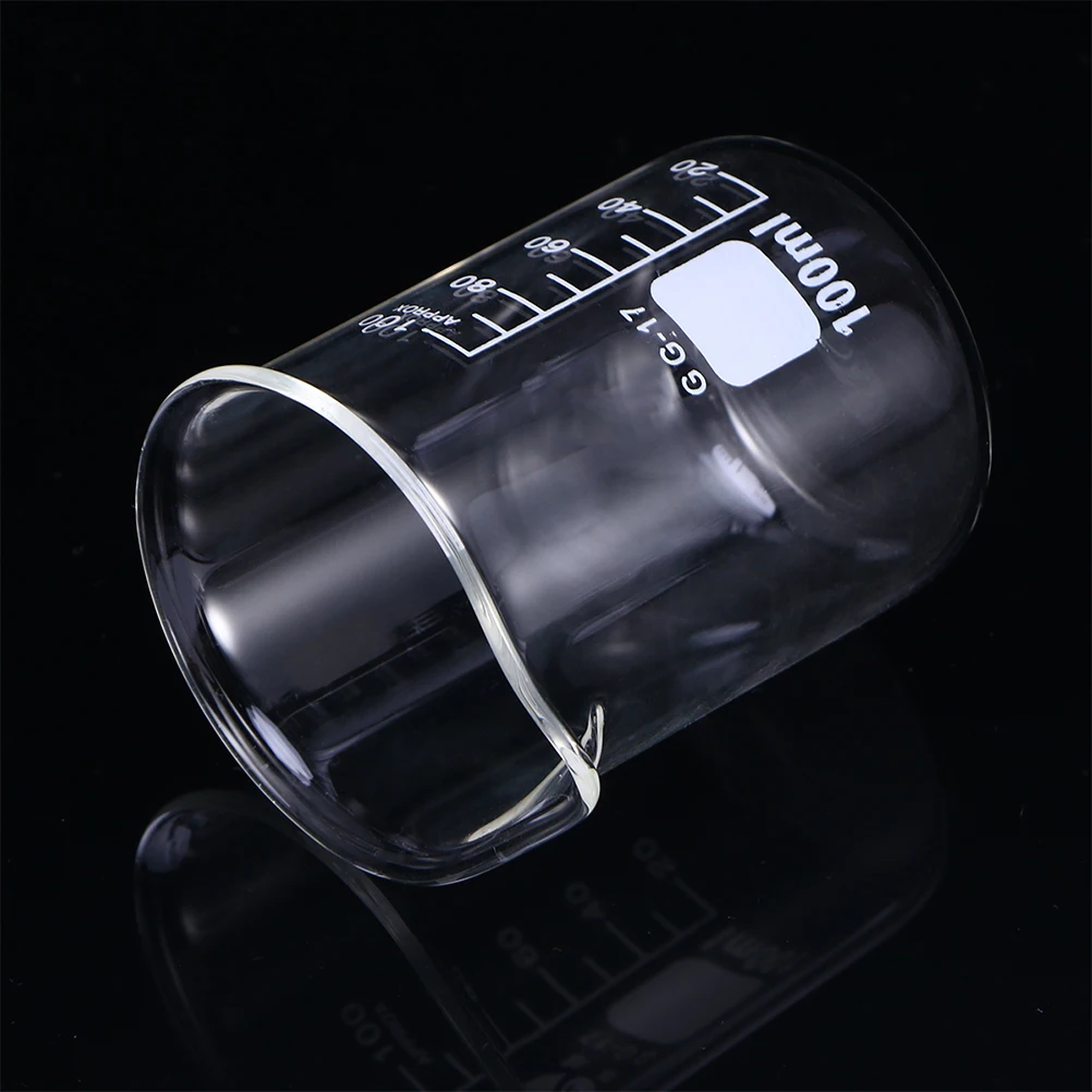 

High Quality 100ML Glass Measuring Cup Graduated Beaker for Chemistry Lab Kitchen Water Drinking Container
