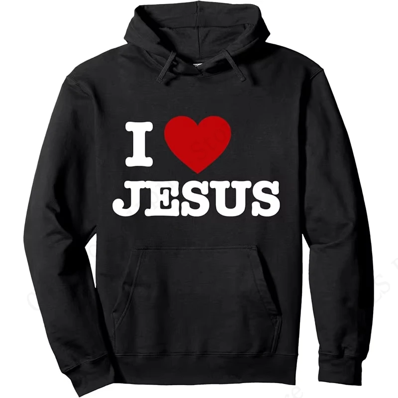 New I Love JESUS IS King Letter Print Hoodies Men Women Fashion Hoodie Women Coats Winter Warm Sudaderas Boy Clothes