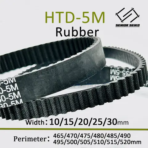 5MHTD Timing Belt Length 465/470/475/480/485/490/495/500/505/510/515/520mm Width 10/15/20/25/30mm HTD5M Closed Synchronous Belts