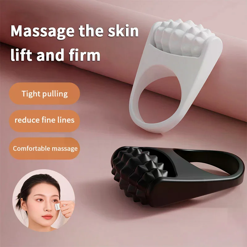 Gezichtsmassage Roller Handmatige gezichtslift Massager Rolling Massage Stick Ring Schoonheidsverzorgingshulpmiddel Siliconen Draagbaar Reizen/Thuis