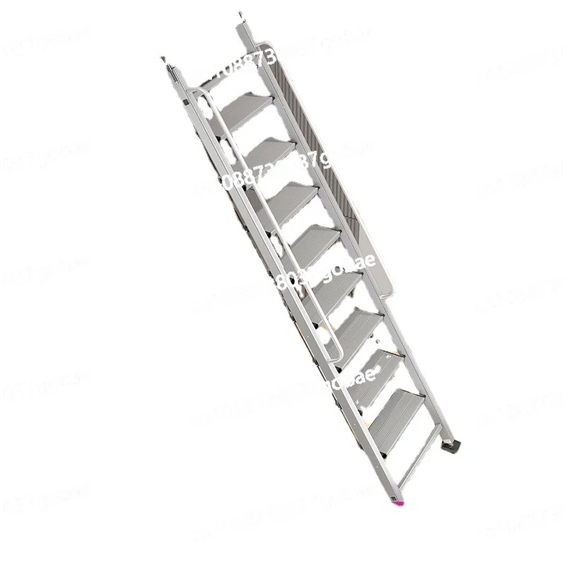 Wyj Attic Ladder Thickened Aluminum Alloy Collapsible Mobile Dormitory Stairs