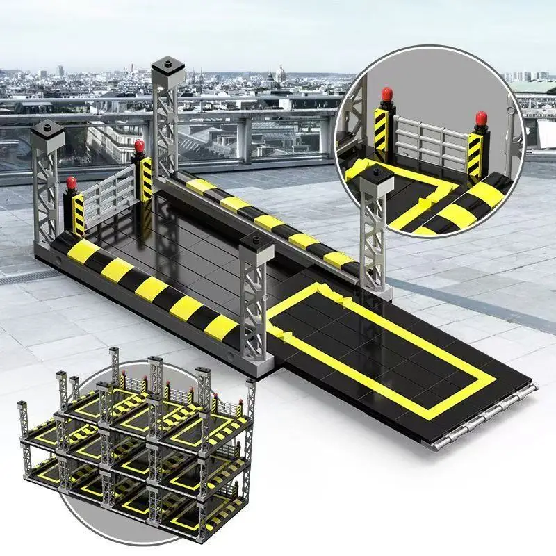 

City Speed Sports Cars Garage Building Blocks MOCSupercar Racing Garage Display Stand Building Blocks Bricks Model Toys For Kids