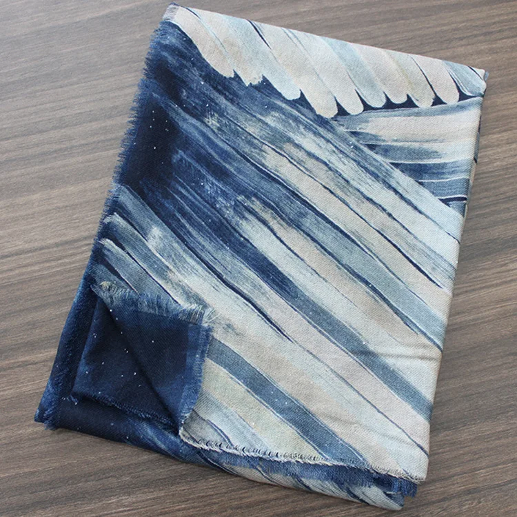 Bufanda azul con borlas, chales 100% de Cachemira, accesorios para el cabello para el cuello de diseñador de lujo, chal Pashmina grande, regalo de Navidad para amantes