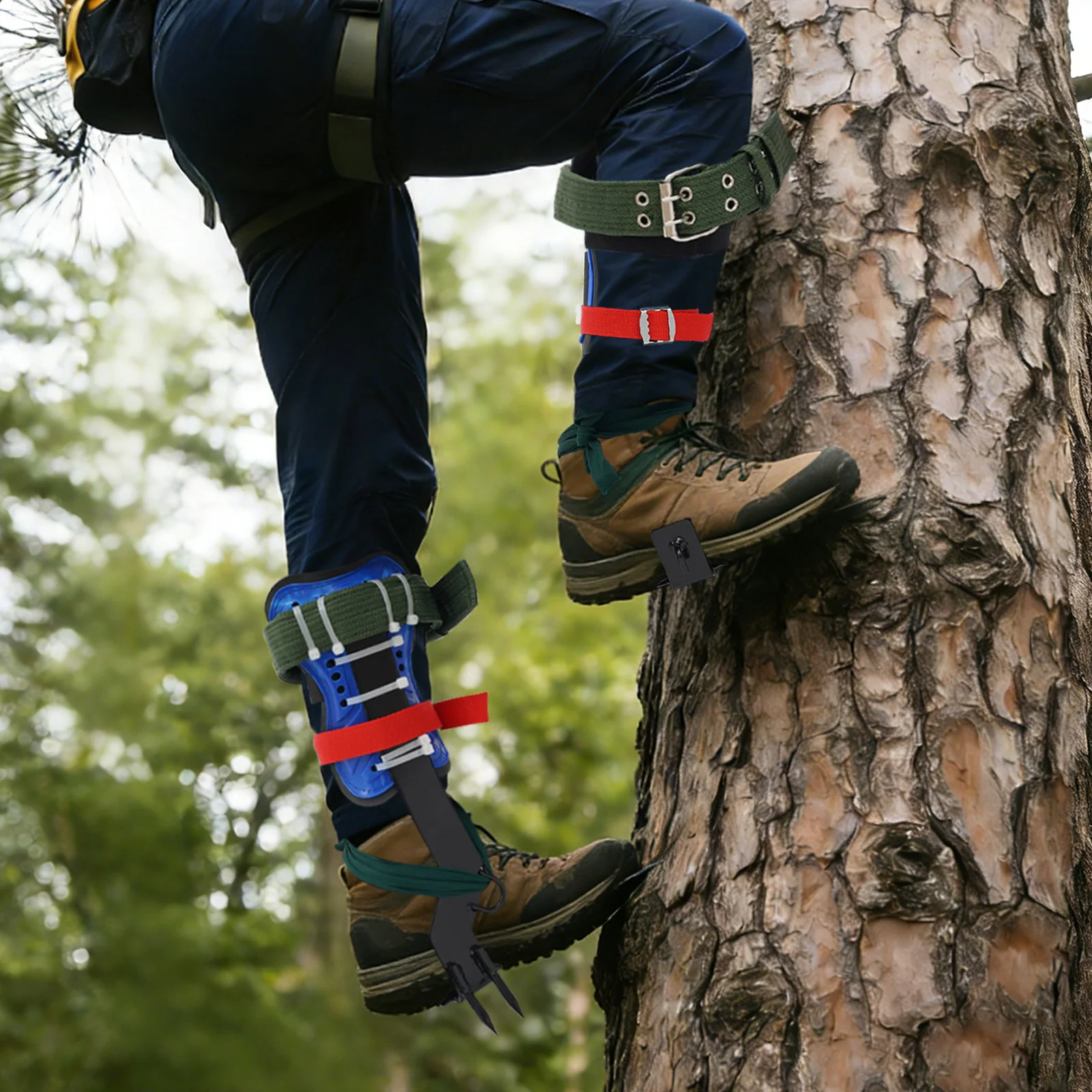 

Набор инструментов для лазания по деревьям с страховочным поясом и веревкой, пара шипов из углеродистой стали для сбора фруктов, охоты, скалолазания