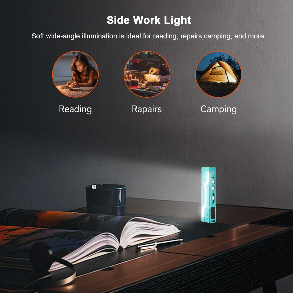 EDC LED LEP Flashlight Magnetic Tail Outdoor Camping Lantern Multi-function RGB/UV Light USB C Rechargeable Lamp Moonbox 3.0