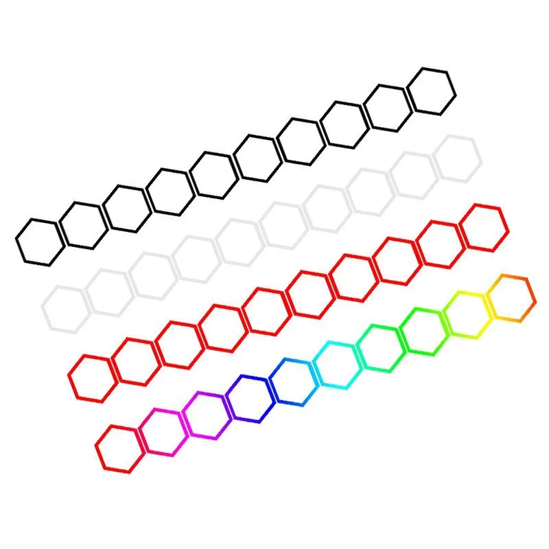 Reflective body sticker hexagonal pattern side door sticker pull flower side skirt sticker