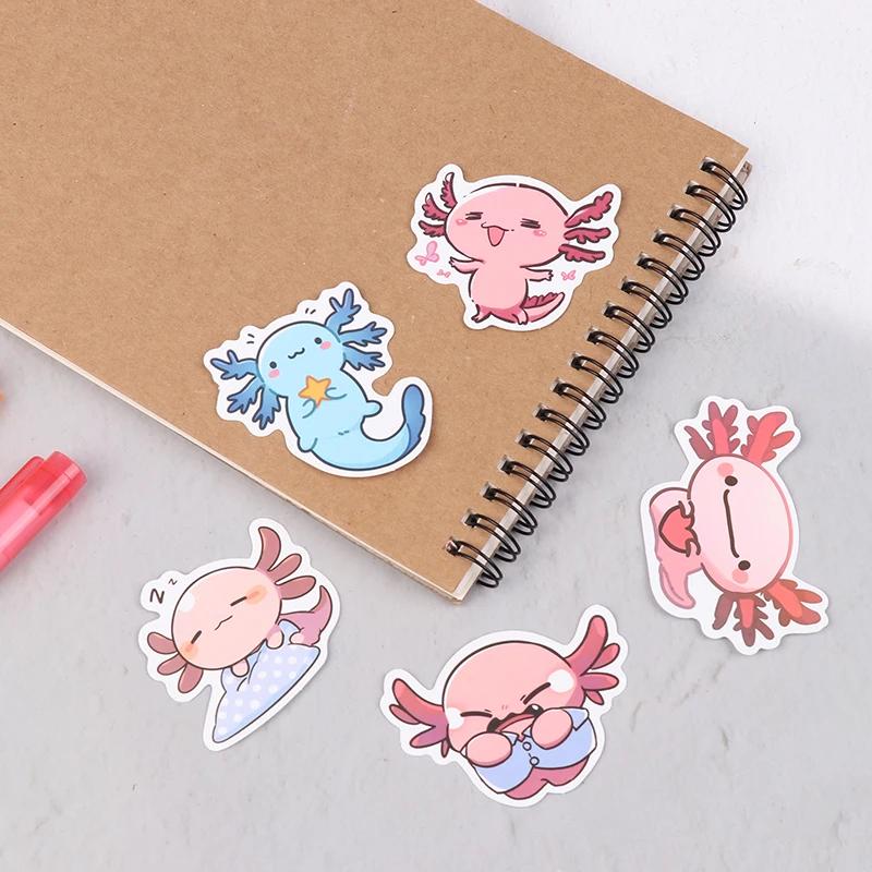 50Pcs Cartoon Animal Funny Axolotl Graffiti Wodoodporna naklejka Śliczne naklejki Laptop Bagaż Scrapbook Naklejka Dekoracja