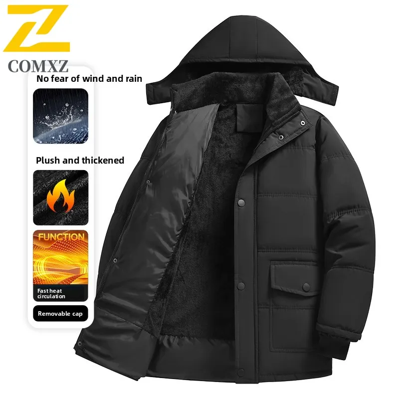 Maxbarley Winter Snow Parka Men 2025 Casual Retro Thickened Soft Fleece Jacket Brand Man Multi-Pocket Warm Cotton-Padding Coat