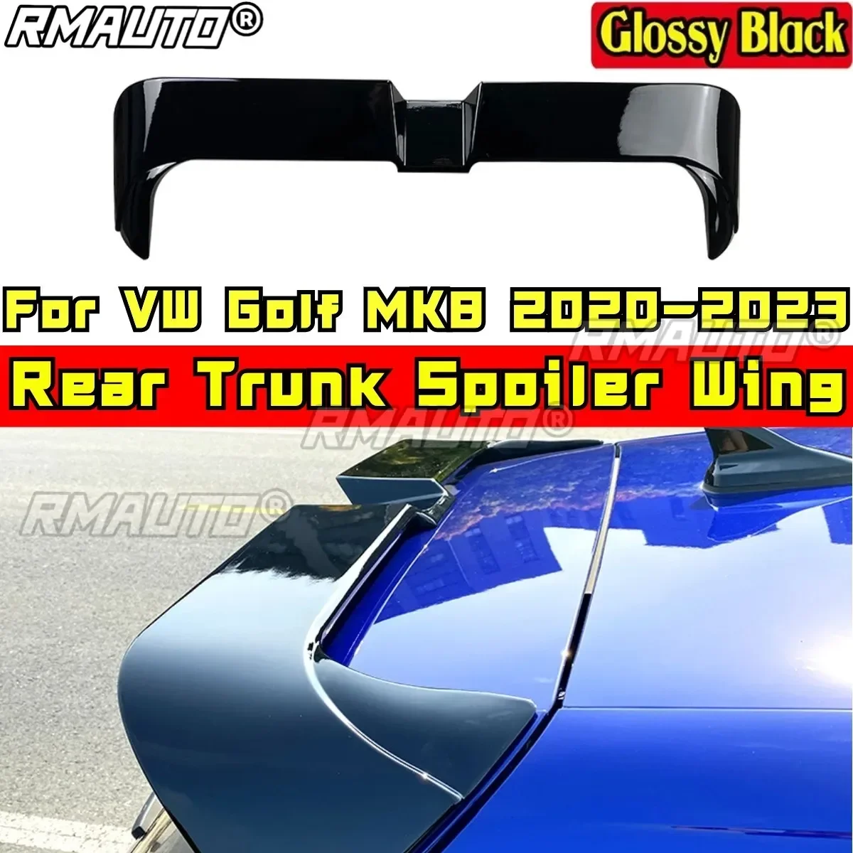 For VW Golf MK8 2020-2023 Body Kit Rear Roof Wing Glossy Black Sport Style Rear Roof Spoiler Wing Car Accessories