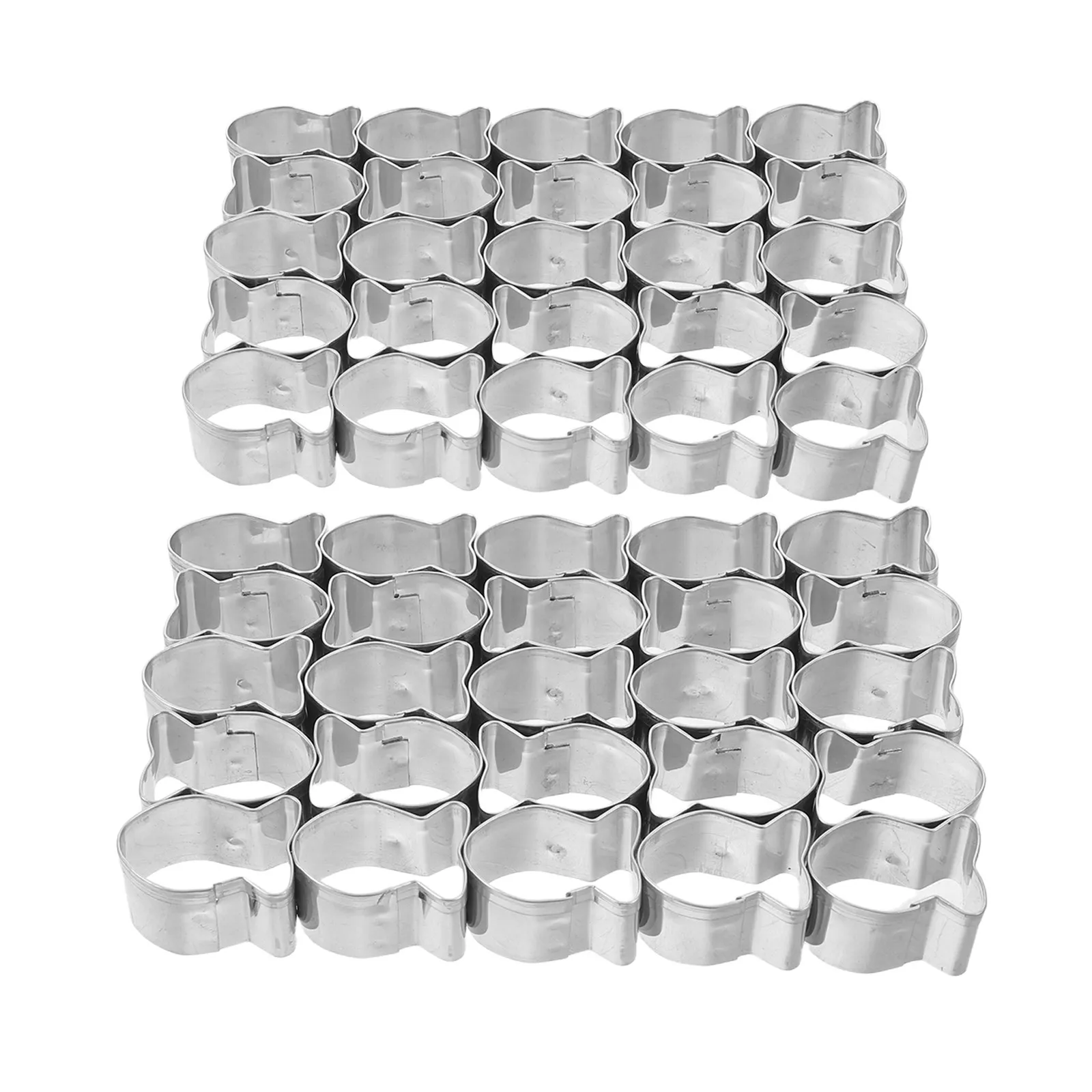 Fish Shaped Cookie Cutter for families with kids to save baking time, 25-cavity stainless steel mold, 2 pcs
