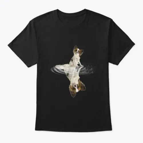 Papillon Reflection Love Dog T-Shirt Made in the USA Size S to 5XL