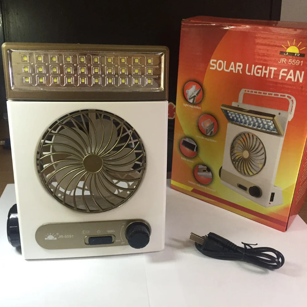 9 Inches Mini Rechargeable Solar Light Small Fan Student Dormitory Fan LED Table Lamp Fan Multi-function Small Fan