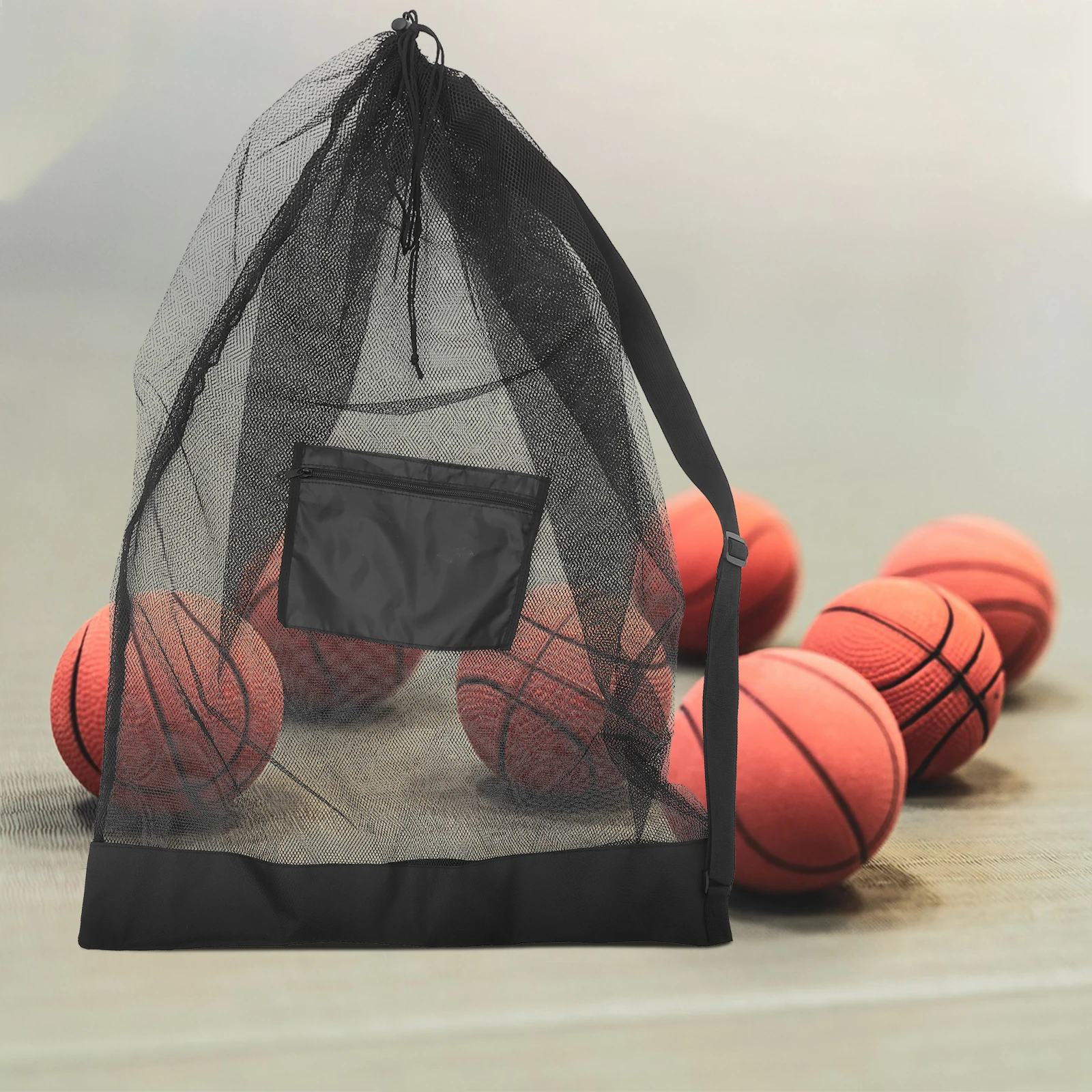 

Oversized Mesh Bag Drawstring Basketball Net Storage Soccer Volleyball Sport Bags Carry Travel Netting for Sports