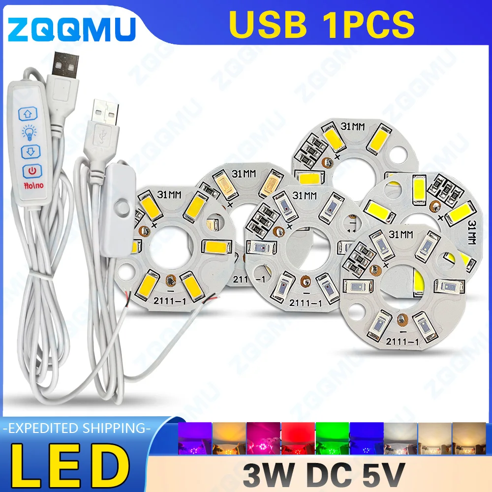 

DC5V 3W LED Monochrome Color light Board 5730 Lamp Beads Low Voltage USB Power Supply DIY Beech Lamp Table Lamp LED Light Board