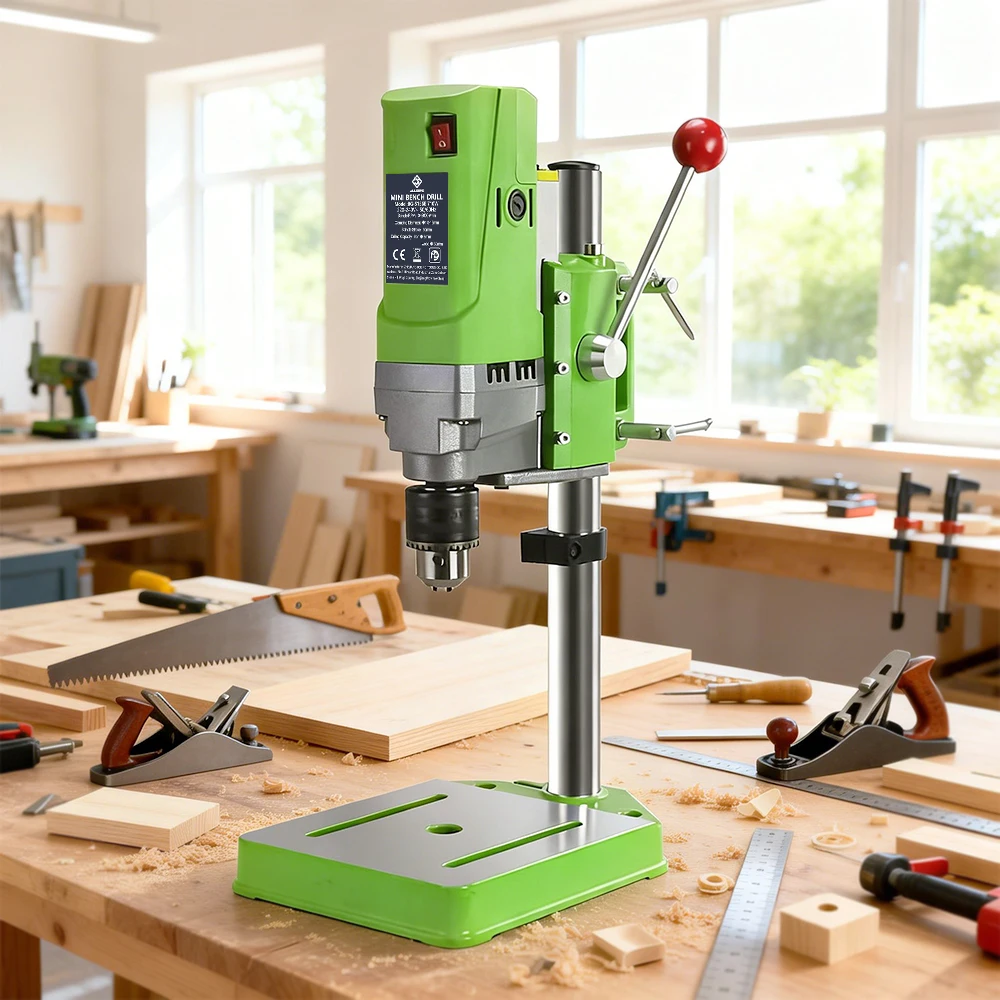 Allsome 6-Speed Bench Drill Stand Mini Electric Bench Drilling Machine Drill Chuck BG-5156E 710W