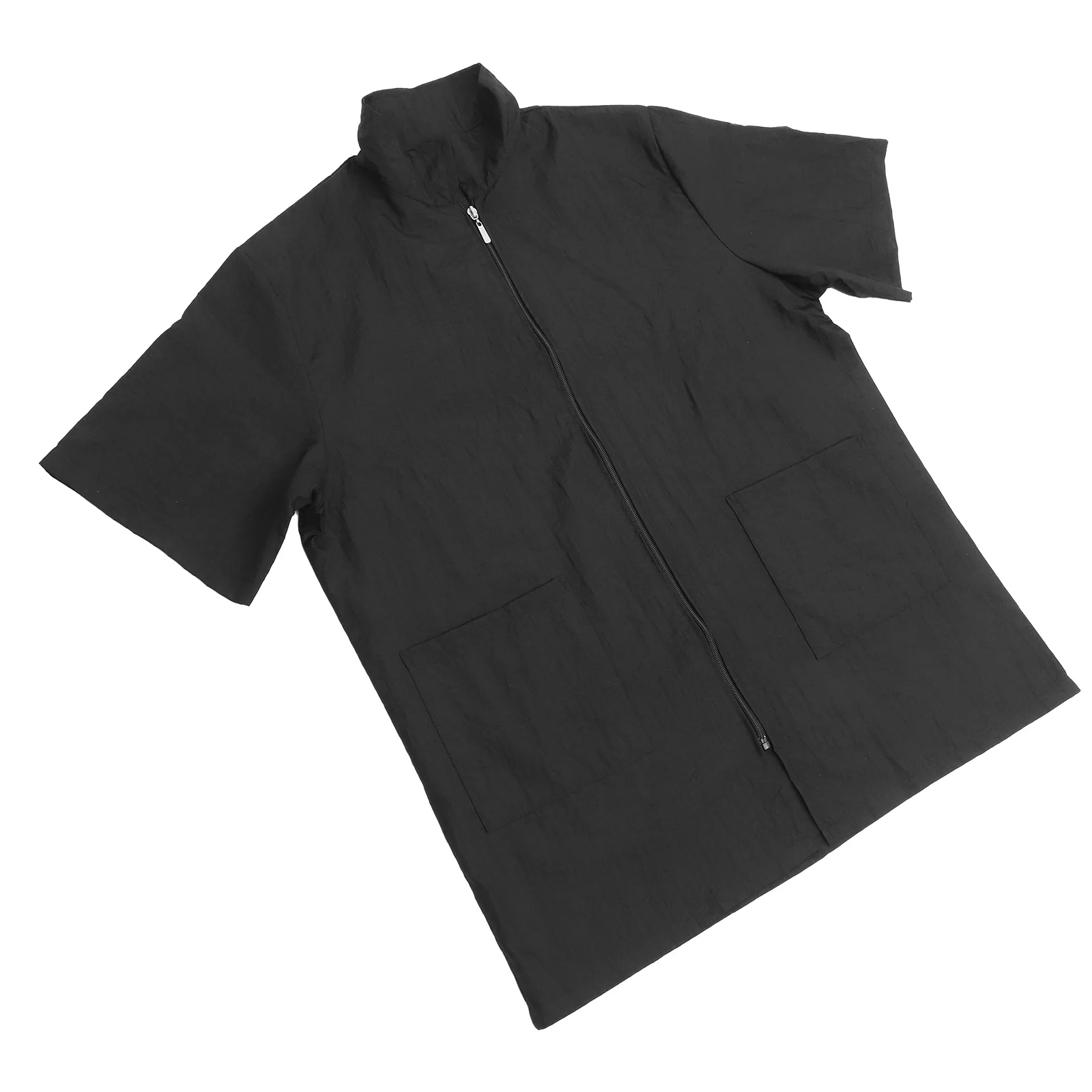 Haarverfkleding Zwart Xl Waterdichte korte mouw Turn-Down kraag Werkkleding voor man Vrouw Haarbehandeling