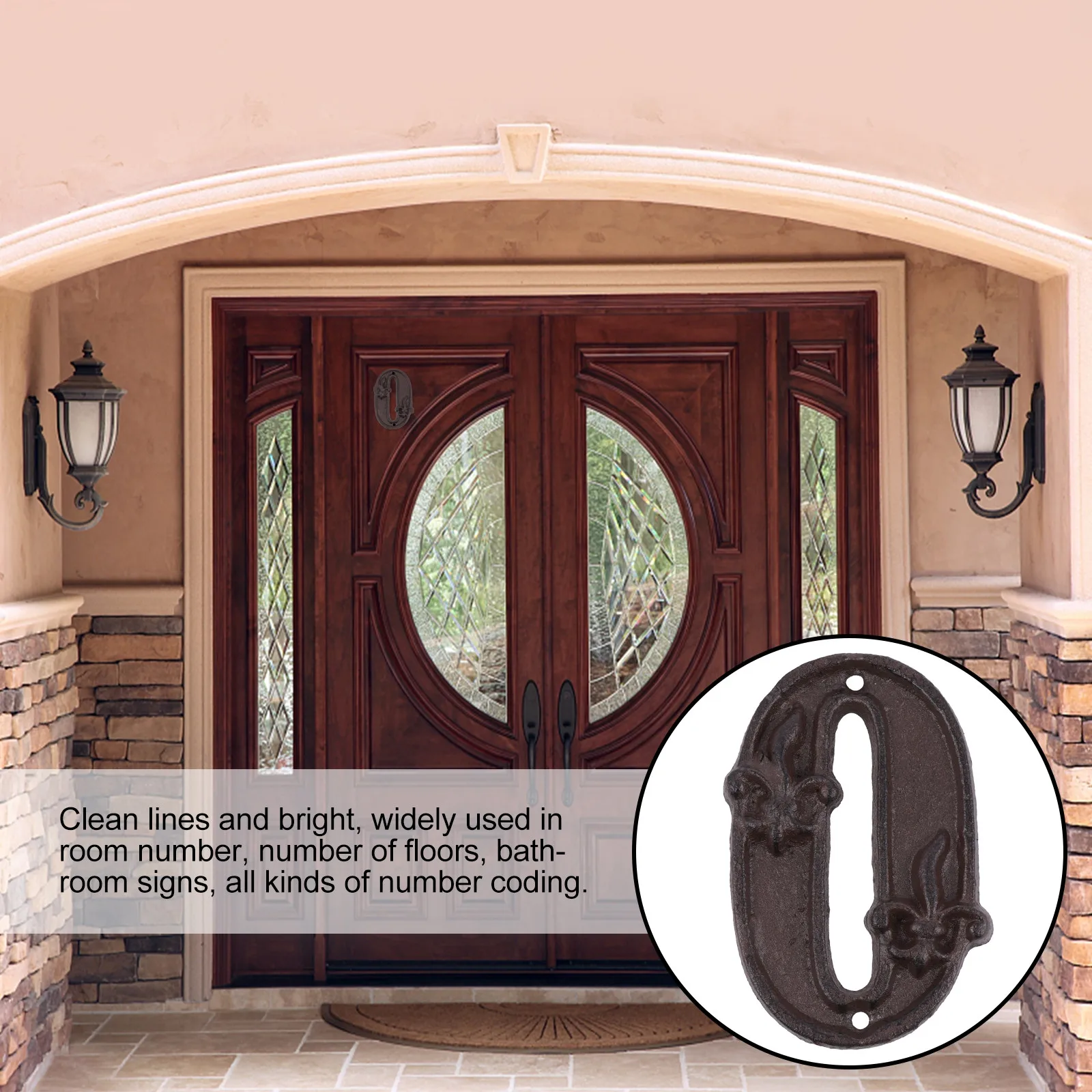 Hammered Cast Iron Door Address Numbers Rustic Finish Uneven Surface Retro Style House Numbers Easy Install for Door