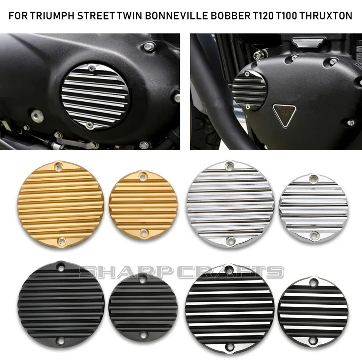 '17-'22 Cluch Badge & Acg Badge Cover For TRIUMPH Street Cup Street Scrambler Bonneville Speedmaster T100 / Black Bobber / Black