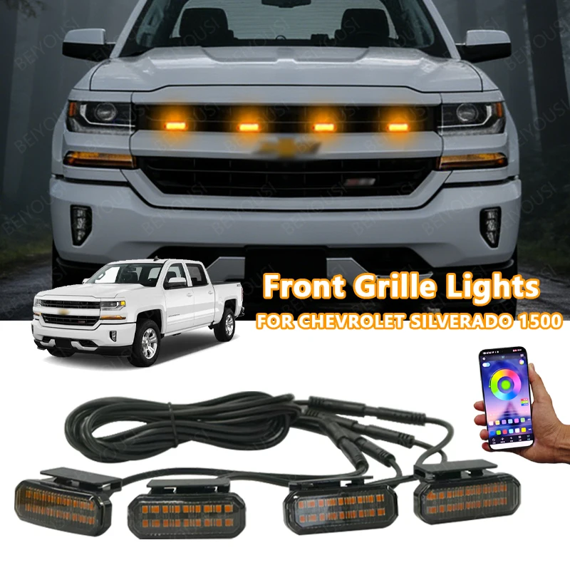 

FOR CHEVROLET SILVERADO 1500 LED Car Lights Front Grille LED Light Safety Warning Light Harness Car Accessories LED Signal Lamps