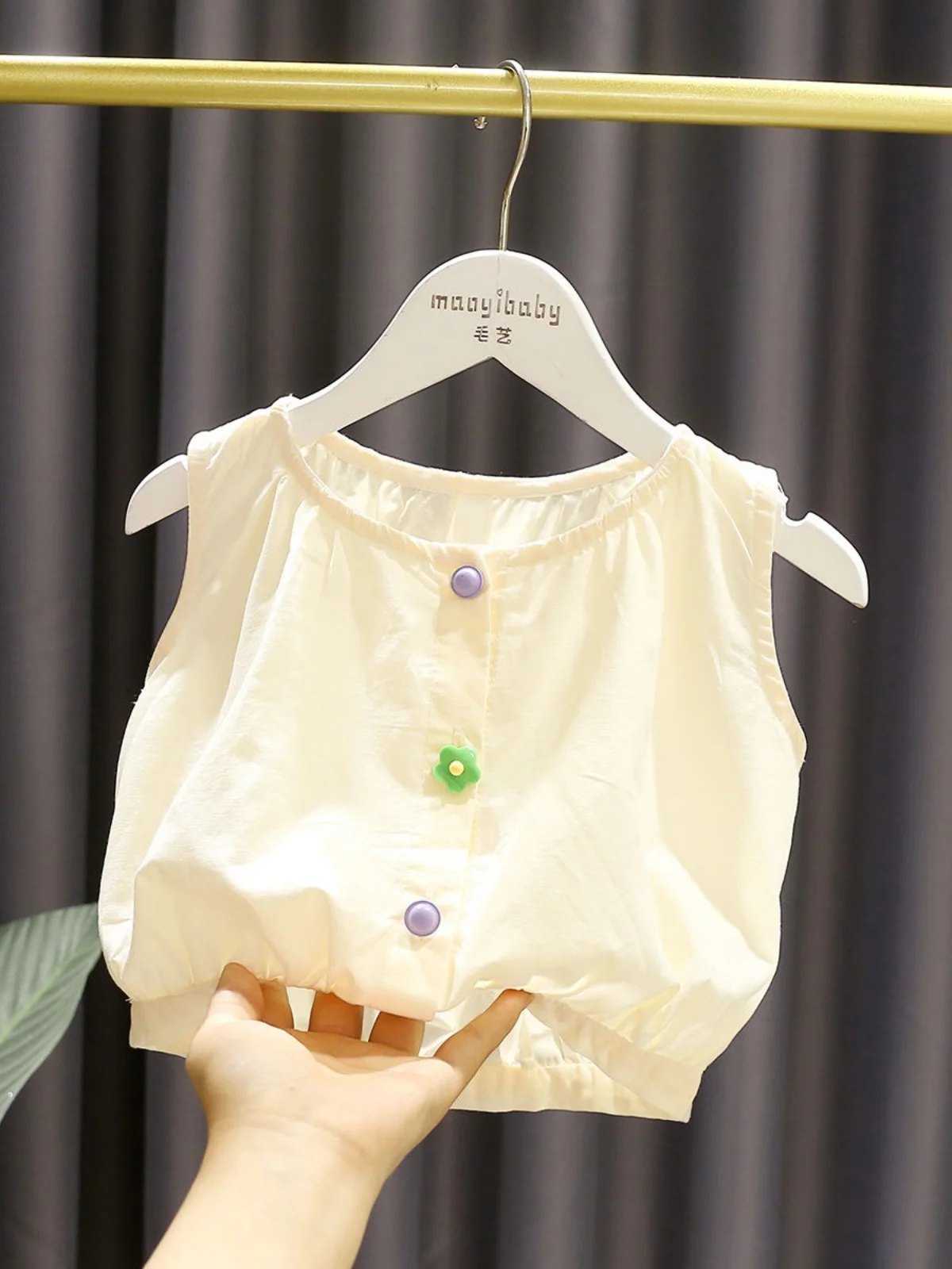 

Girls' Versatile Thin Svel Flower Bud irt Korean Sle Summer New Arrival Faionable Top for Babies And Toddlers