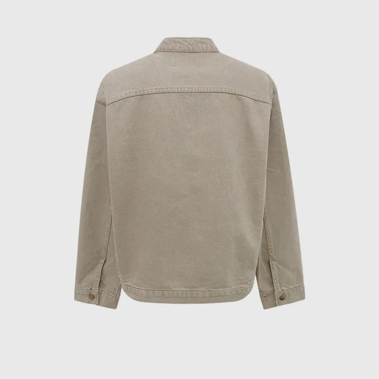 เสื้อแจ็คเก็ตซิปสไตล์เรโทรสำหรับผู้หญิง ทรงตรง แฟชั่นสตรีท ฤดูใบไม้ร่วง ความยาวปกติ คอตั้ง