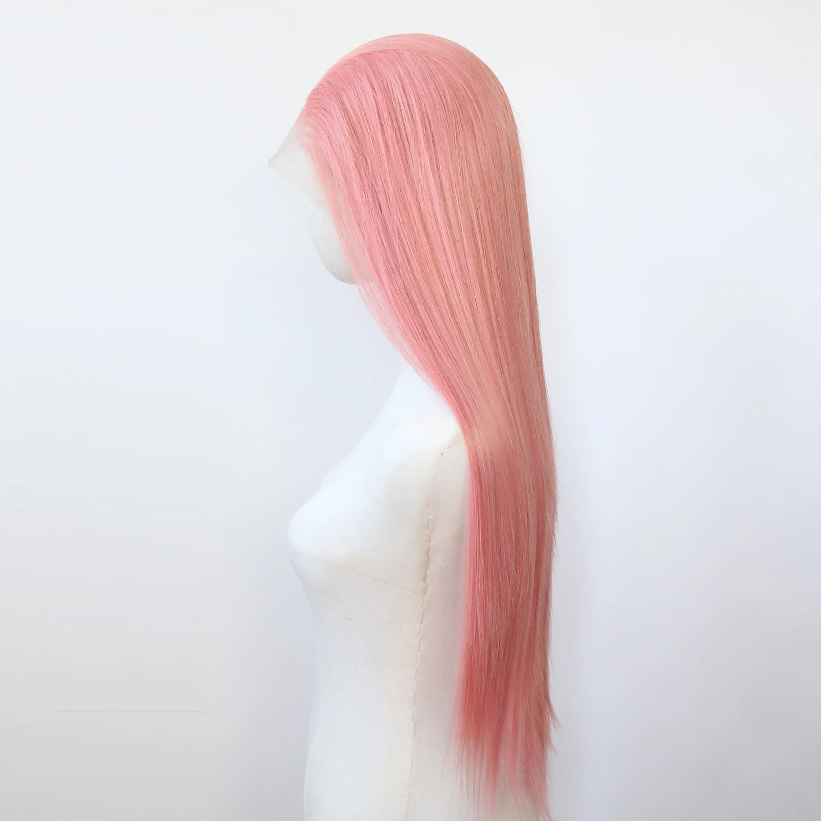 Rose Pink synthetische Spitze Front Perücke lange gerade Spitze vorne synthetische Perücke vor gezupft hitze beständiges Haar täglich tragen Cosplay