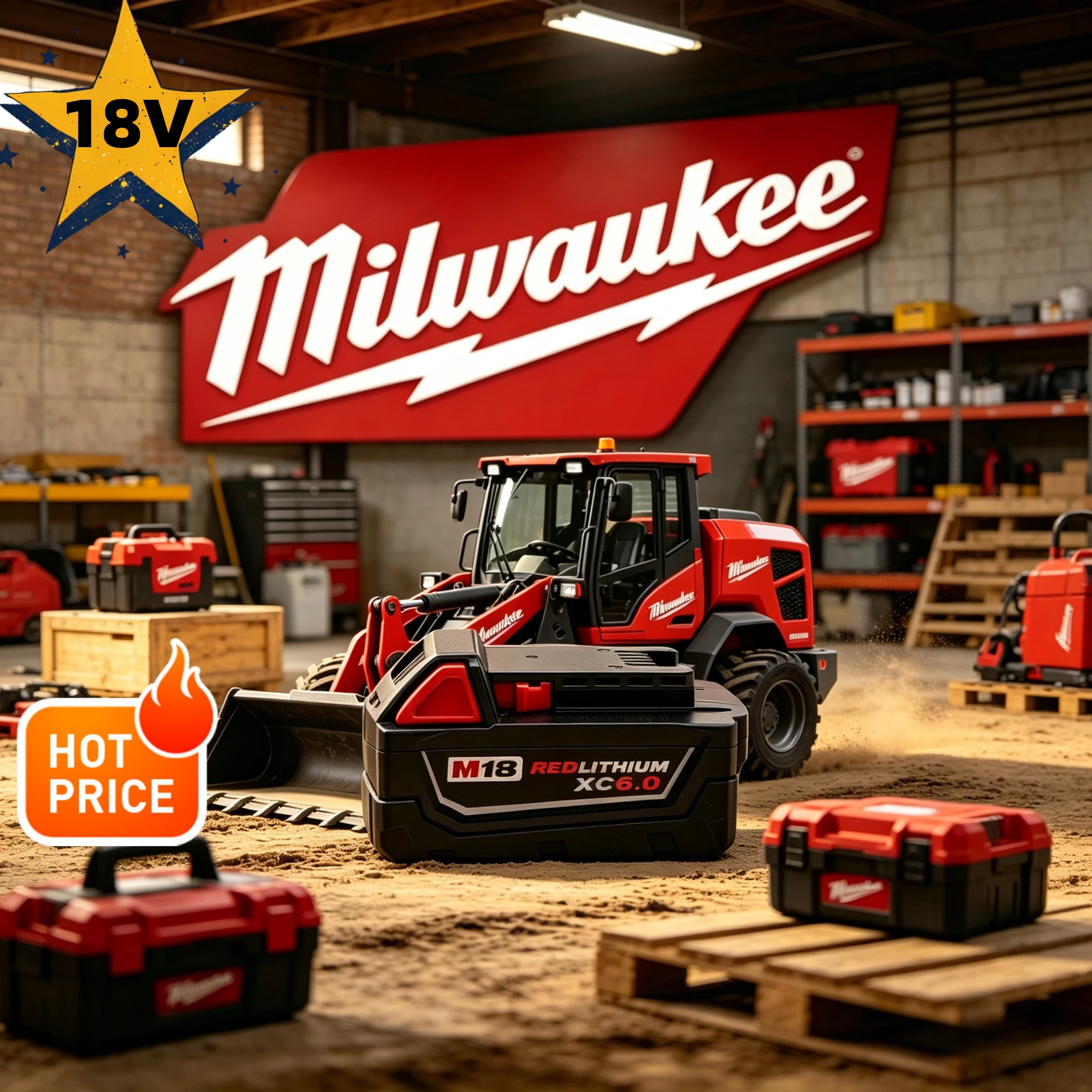 

Milwaukee M18 Power Tool Battery, Charger, BR, XC, 18V, 6000mAh M18B5, 48-11-1860, Built-in 18650 Battery 6000mAH