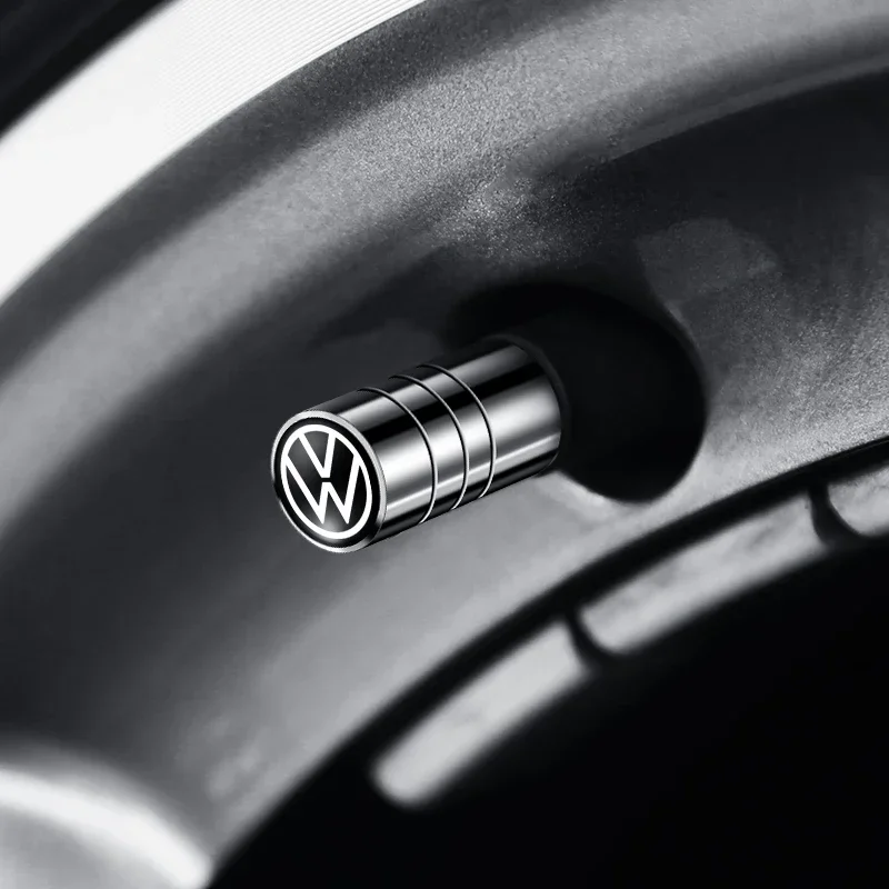 Car Metal Wheel Tire Valve Caps Dust Capwith Car Accessories For Volkswagen VW GTI Rline R Polo Golf MK8 Passat Magotan Tiguan