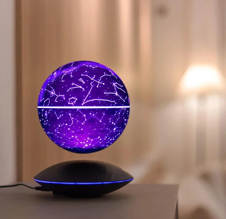 NEW Creative Magnetic Levitation 14cm 6-inch Starry Atmosphere Ornament Colorful Romantic Starry Glowing Ball Ornament Gift