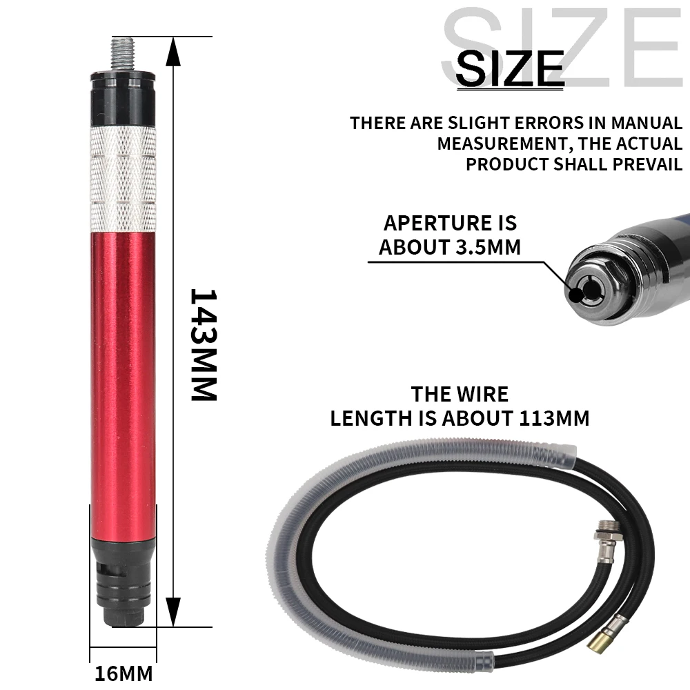 미니 에어 마이크로 다이 그라인더, 고속 공압 조각 연필 키트, 쥬얼리 목재 절단 연마 그라인딩 도구, 3mm, 58000RPM