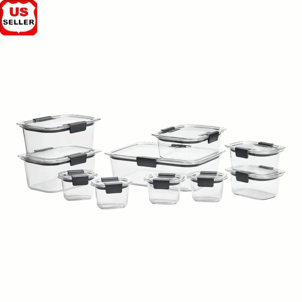 

Airtight Food Storage Containers 20 Piece Set BPA Free Clear Tritan Leak Proof Modular Meal Prep Chef Kitchen Organization
