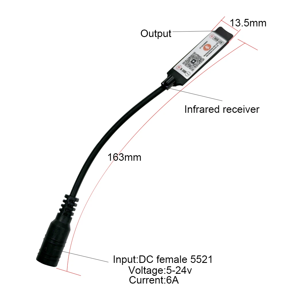 Kontroler LED Kontroler LED kompatybilny z Bluetooth Kontroler RGB Kontroler świateł LED mini ściemniacz do taśmy LED DC5V 12V 24V RGB 3528 5050