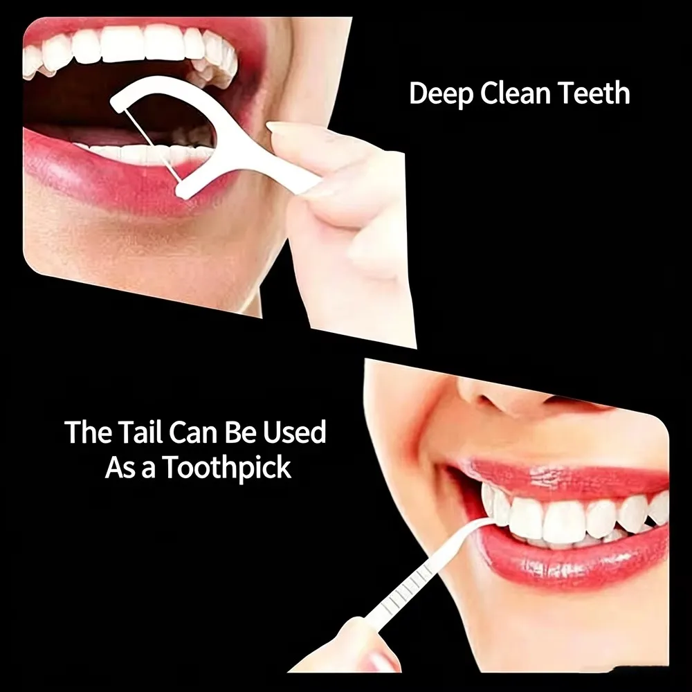 Dual Use Dental Floss Picks 50-1000Pcs Smooth Floss Sticks, Gentle on Gums Better Than Toothpicks, Effectively Clean Interdental
