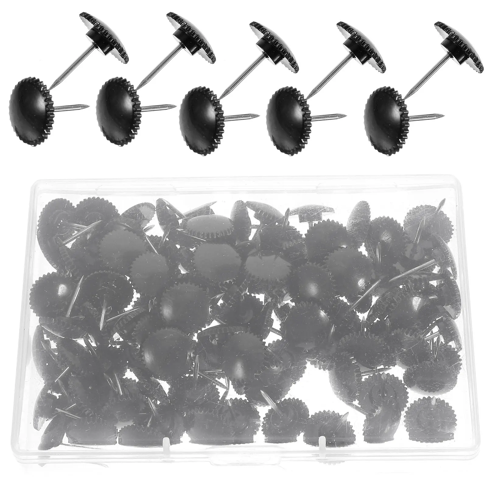 100Pcs Multi-Function Pushpins Plastic Metal Thumb Tacks Bright Color Compact Pin for Bulletin Board Map Marking Home Office Use