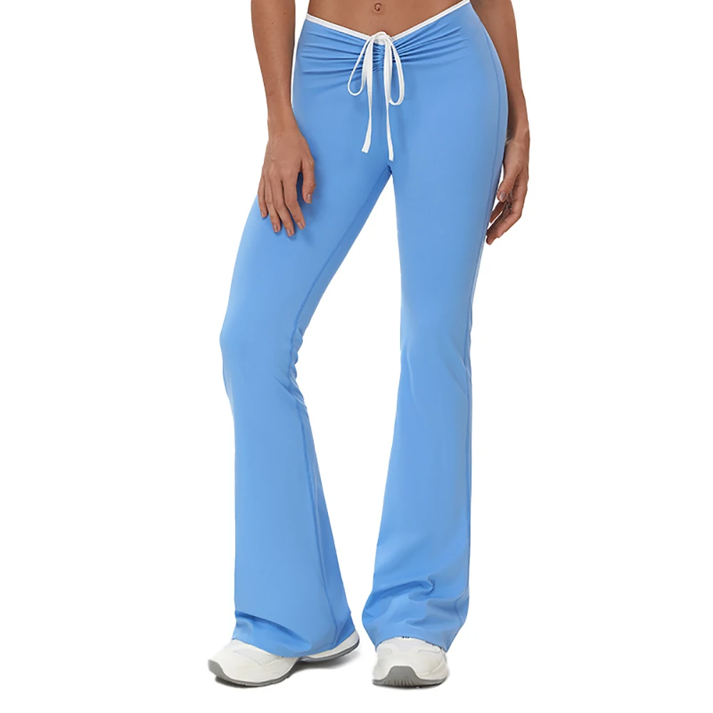 

Women Straight Pants Quick-Drying Wide-Leg Sweatpants Black Blue Solid Fitness Yoga Sports Joggers