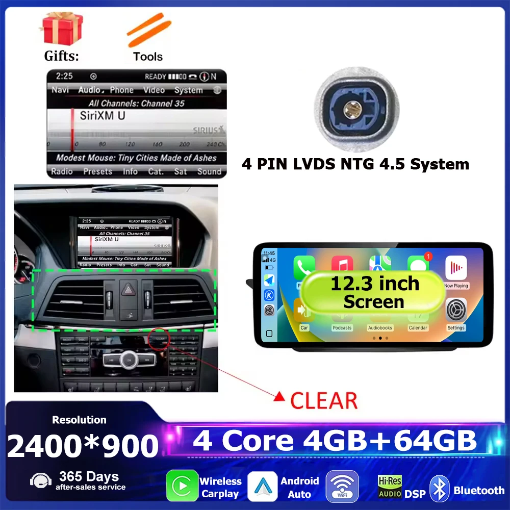 Android 16 Voor Mercedes Benz E Klasse C207 W207 A207 2009-2016 Autoradio Multimedia Stereo GPS 4G Draadloze CarplayPlayer WiFi